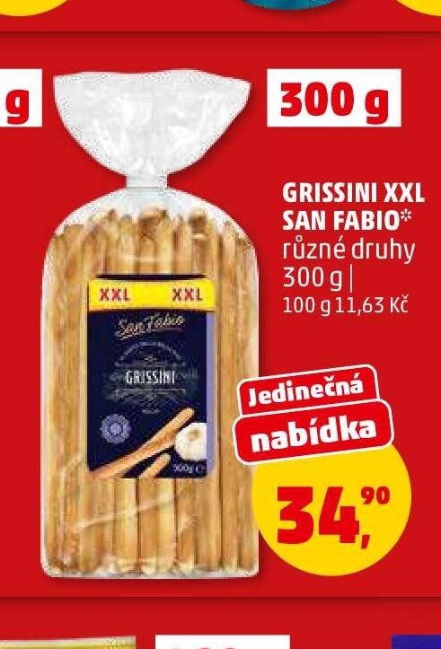 GRISSINI XXL SAN FABIO různé druhy 300 g