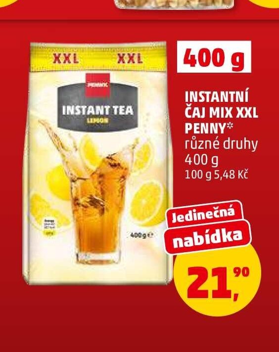 INSTANTNÍ ČAJ MIX XXL PENNY různé druhy 400 g