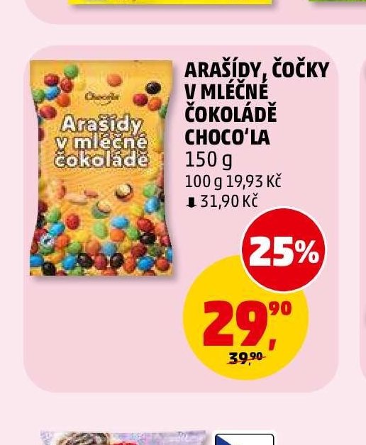 Arašídy, čočky v mléčné čokoládě Choco'la