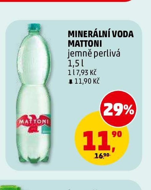 Minerální voda Mattoni jemně perlivá