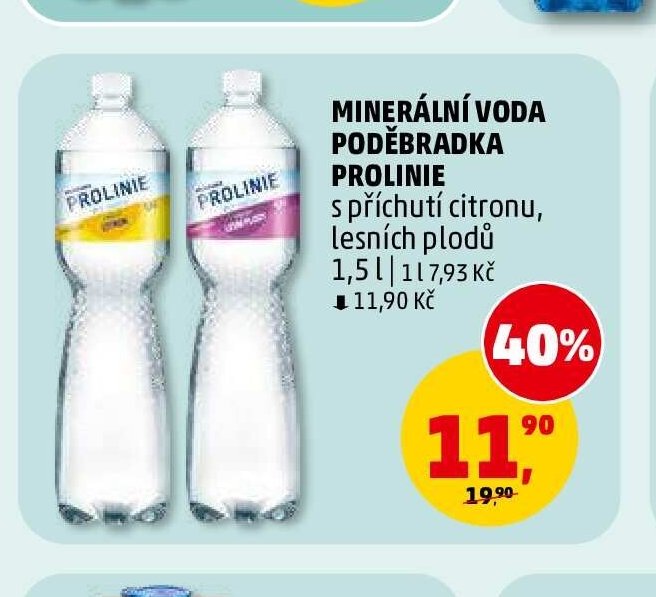 Minerální voda Poděbradka Prolinie
