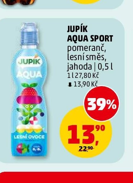 Jupík Aqua Sport pomeranč, lesní směs, jahoda