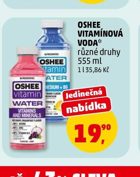 Oshee vitamínová voda různé druhy