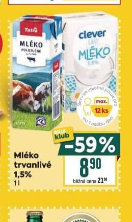 Mléko trvanlivé 1,5%