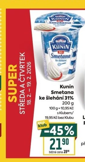 Kunín Smetana ke šlehání