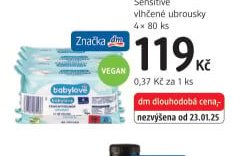 babylove Sensitive vlhčené ubrousky