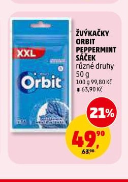 ŽVÝKAČKY ORBIT PEPPERMINT SÁČEK