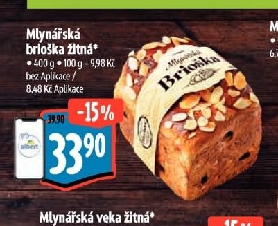 Mlynářská brioška žitná*