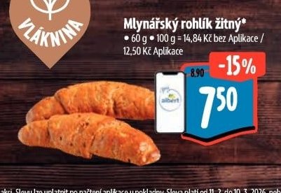 Mlynářský rohlík žitný*