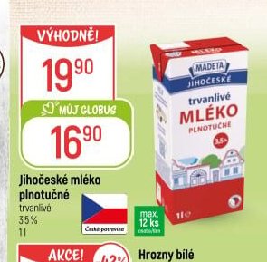 Jihočeské mléko plnotučné