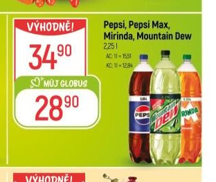 Pepsi, Pepsi Max, Mirinda, Mountain Dew
