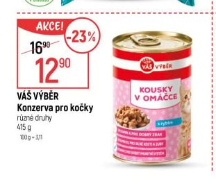 VÁŠ VÝBĚR Konzerva pro kočky