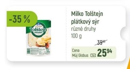 Milko Tolštejn plátkový sýr různé druhy