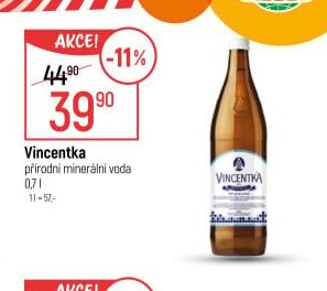 Vincentka přírodní minerální voda