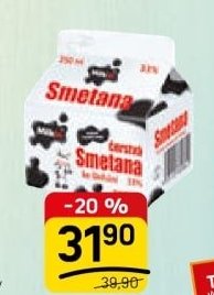 Smetana ke šlehání čerstvá 33%