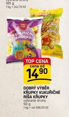 DOBRÝ VÝBĚR KŘUPKY KUKUŘIČNÉ RÍŠA KŘUPKY