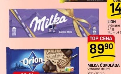 MILKA ČOKOLÁDA