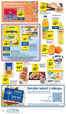 akční leták Tesco 25.2.2026-3.3.2026