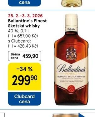 Ballantine's Finest Skotská whisky 40 %, 0,7 l