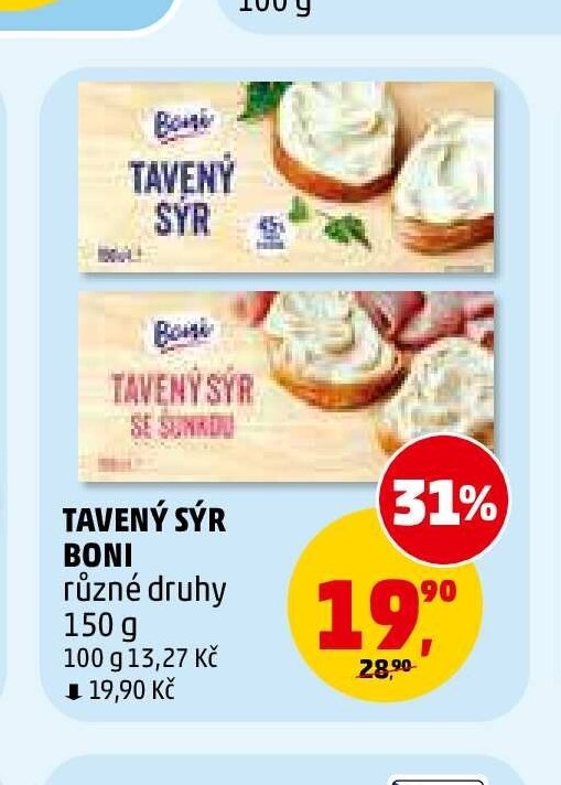 TAVENÝ SÝR BONI různé druhy 150 g