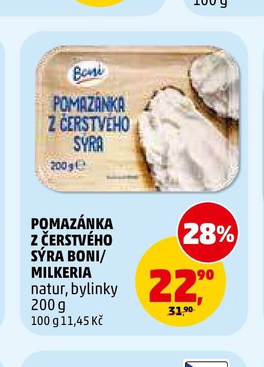 POMAZÁNKA Z ČERSTVÉHO SÝRA BONI natur, bylinky 200 g