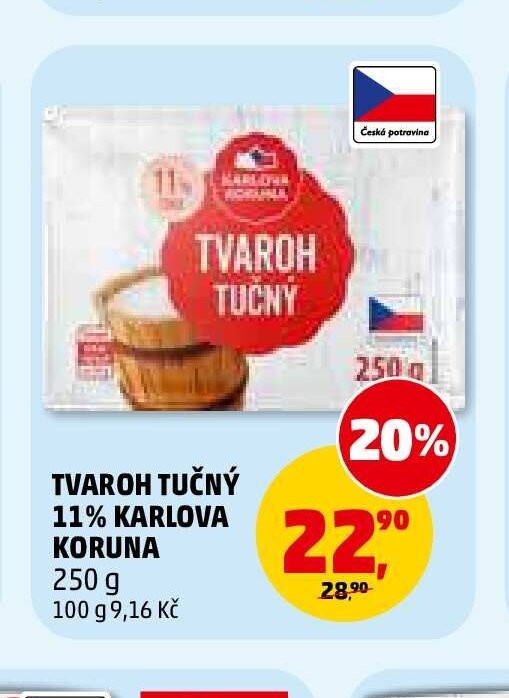 TVAROH TUČNÝ 11% KARLOVA KORUNA 250 g