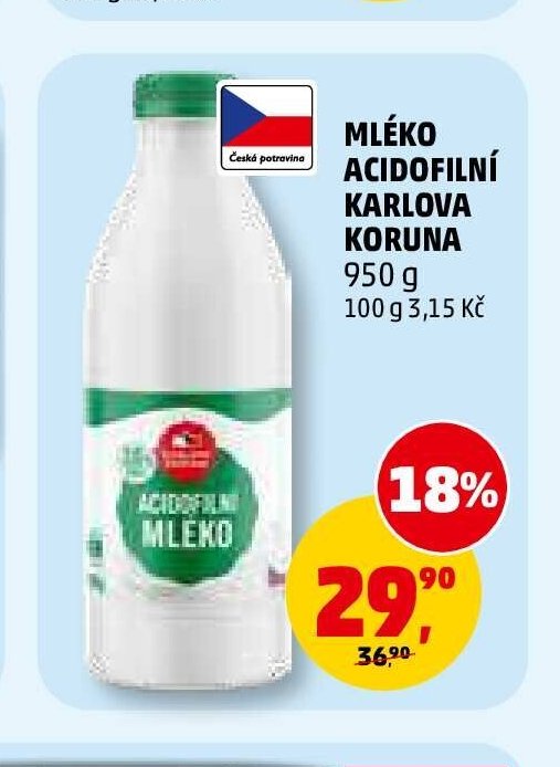 MLÉKO ACIDOFILNÍ KARLOVA KORUNA 950 g