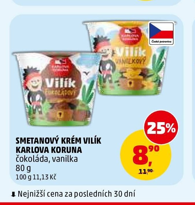 SMETANOVÝ KRÉM VILÍK KARLOVA KORUNA čokoláda, vanilka 80 g