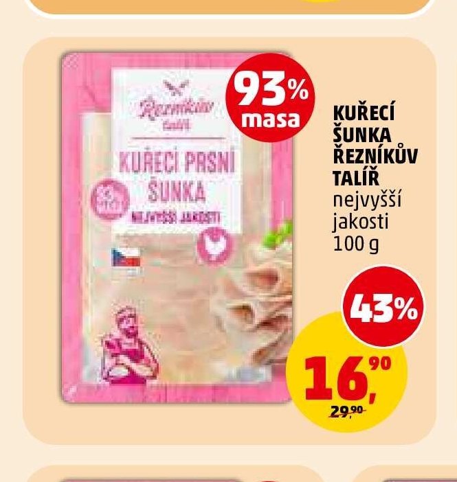 Kuřecí prsní šunka Řezníkův talíř nejvyšší jakosti 100 g