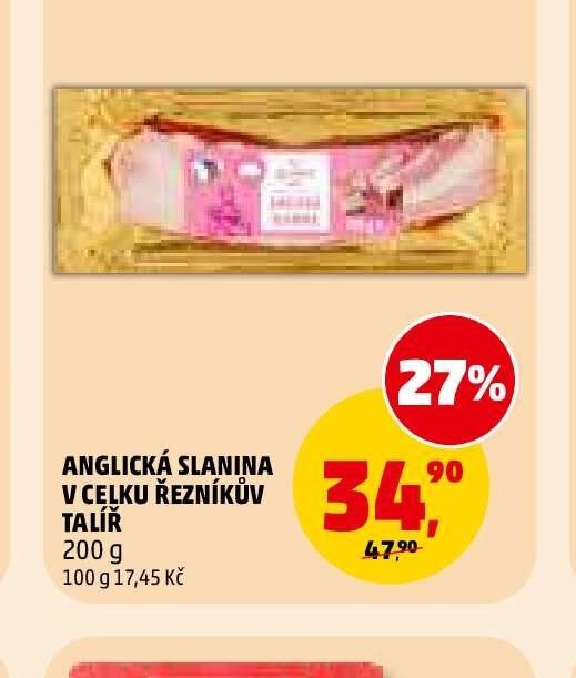 Anglická slanina v celku Řezníkův talíř 200 g