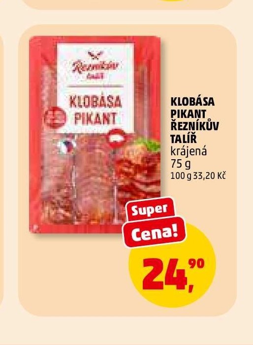 Klobása Pikant Řezníkův talíř krájená 75 g