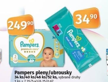 Pampers pleny/ubrousky
