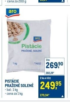 PISTÁCIE PRAŽENÉ SOLENÉ