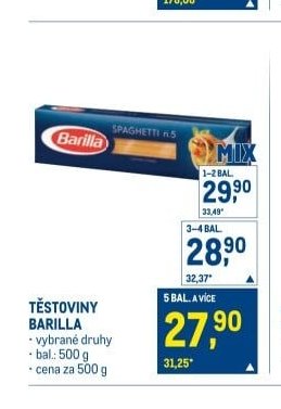 TĚSTOVINY BARILLA