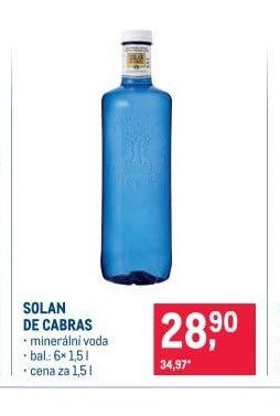 SOLAN DE CABRAS minerální voda