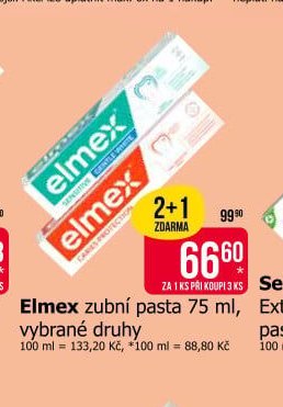 Elmex zubní pasta 75 ml, vybrané druhy