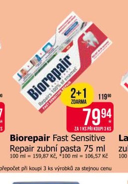 Biorepair Fast Sensitive Repair zubní pasta 75 ml