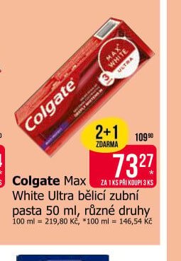 Colgate Max White Ultra bělicí zubní pasta 50 ml, různé druhy