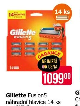 Gillette Fusion5 náhradní hlavice 14 ks