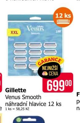 Gillette Venus Smooth náhradní hlavice 12 ks