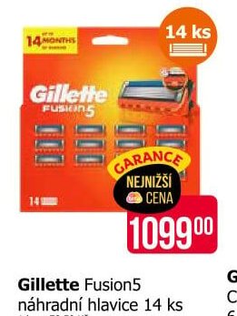 Gillette Fusion5 náhradní hlavice 14 ks