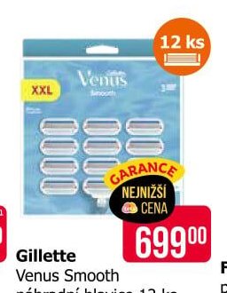 Gillette Venus Smooth náhradní hlavice 12 ks