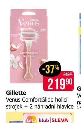 Gillette Venus ComfortGlide holicí strojek + 2 náhradní hlavice