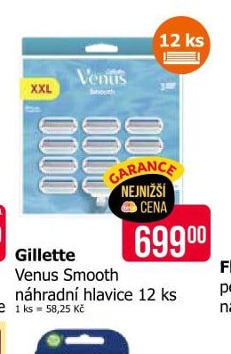 Gillette Venus Smooth náhradní hlavice 12 ks