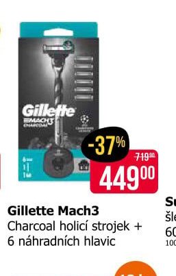 Gillette Mach3 Charcoal holicí strojek + 6 náhradních hlavic - Teta drogerie akcniletaky.com