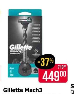 Gillette Mach3 Charcoal holicí strojek + 6 náhradních hlavic - Teta drogerie akcniletaky.com