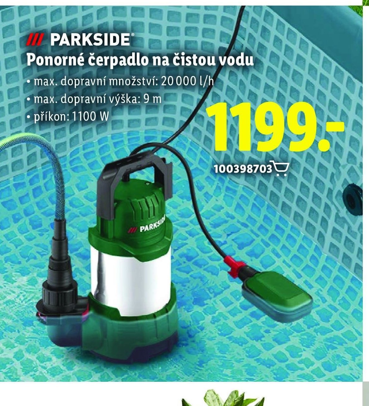 PARKSIDE Ponorné čerpadlo na čistou vodu