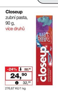 Closeup zubní pasta
