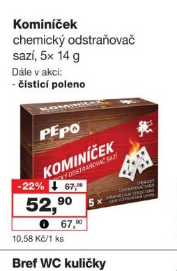Kominíček chemický odstraňovač sazí, 5x 14 g