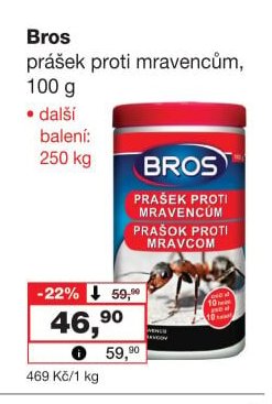 Bros prášek proti mravencům, 100 g
